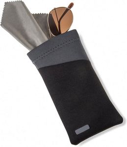 Échantillon Gratuit : Pochette à Lunettes avec Chiffon en Microfibre Intégré pour Lunettes de Vue et de Soleil, Gris (EC-10BKGY) Petite Taille - Product Image 1