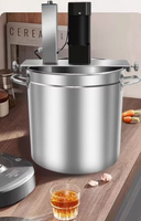 Machine à sauces en acier inoxydable, double alimentation électrique/gaz, capacité 20L, mélangeur-cuiseur pour soupes, pâtes, confitures, cuisson facile