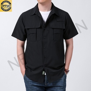 Nouveau T-shirt de travail personnalisé à séchage rapide, extensible, multi-poches, à manches courtes, respirant, pour activités de plein air et pêche, style fin - Product Image 6