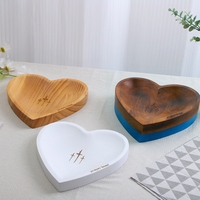 Bol de prière en bois avec cartes, en forme de cœur, sculpté, cadeau religieux chrétien pour la congrégation, bol à pâte pour la décoration d'église