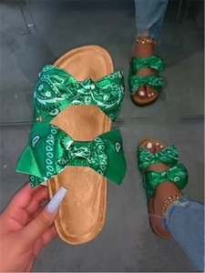 Sandalias de mujer sin cordones, pantuflas de verano con lazo, sandalias planas de lino y cáñamo, zapatillas casuales, alpargatas, sandalias de plataforma con punta abierta - Product Image 3