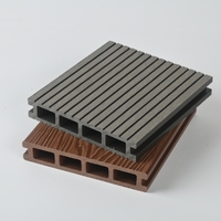 Plancher composite bois-plastique co-extrudé à double face WPC pour extérieur, à trous carrés, pour balcon, cour, piscine
