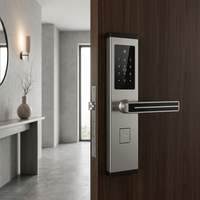 Serrure de porte intelligente en acier inoxydable poli avec application TTlock, étanche, sans clé, avec clavier à code et déverrouillage par carte pour usage hôtelier