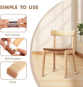 Lot <span class=keywords><strong>de</strong></span> 16 coussinets rectangulaires en silicone pour chaises avec feutre épaissi, protecteurs <span class=keywords><strong>de</strong></span> sol silencieux pour parquets et carrelages - Product Image 4