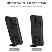 Support PC étui pour Samsung Galaxy A14/A34/A54/A24 support Invisible 2 en 1 couverture fenêtre coulissante lentille protection coque de téléphone