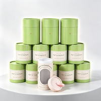 Boîte en carton biodégradable avec fenêtre et couvercle à pression pour mélanges d'assaisonnements, mélange d'épices, poudres sèches