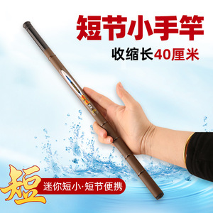 Mini canne à pêche ultra courte de 40 cm, rétractable, compacte, pour la pêche en rivière, pêche en eau douce - Product Image 2