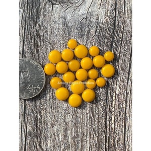 ชุดอัญมณีทรงกลมสีเหลืองสดใสอัญมณีหลวมสำหรับทำเครื่องประดับต่างหูและจี้ศิลปะทำด้วยมือ - Product Image 1