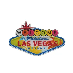 Impression en résine personnalisée en gros Bienvenue à Las Vegas cadeau touristique Las Vegas souvenir aimant de réfrigérateur
