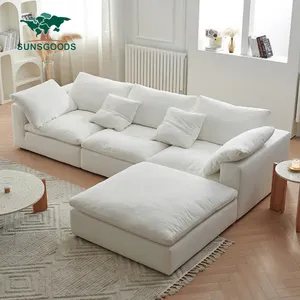 Luxury Living Room Furniture 3 Seater Fabric Velvet Bubble Cloud Sofa Chesterfield Set