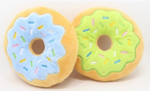 Mainan Anjing Katun Lovely Ahan Hewan Peliharaan, Mainan Anjing Kunyah Suara Quack Donat Cantik - Product Image 4