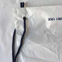 Écologique Personnaliser logo Imprimé 100mic D'épaisseur Pe En Plastique Cordon Sac À Dos Jeans Porter L'emballage De Transport Sac En Plastique