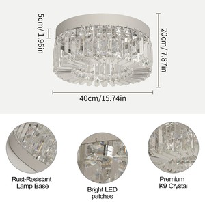 Lustres modernes LED, lustre moderne de luxe pour plafond, éclairage décoratif pour la maison, luminaire suspendu en cristal K9 pour salon - Product Image 3