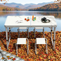 Ensemble de table pliante d'extérieur moderne, durable, en alliage d'aluminium, réglable en hauteur, imperméable, facile à transporter, légère