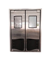 Porte battante à double action en acier inoxydable, porte de circulation résistante aux chocs pour cuisine, restaurant, usine alimentaire, salle blanche
