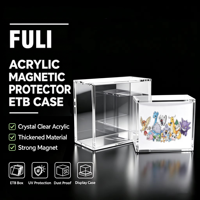 Boîte de collection Elite Trainer Box en acrylique transparente avec protection UV, prix d'usine, boîte de protection en acrylique ETB avec couvercle magnétique robuste