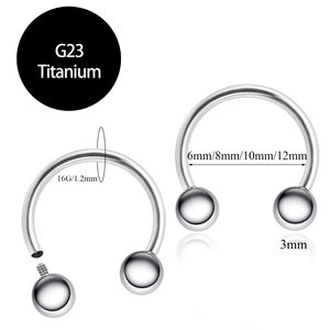 2 uds G23 titanio roscado internamente 4mm bola/cono nariz tabique herradura <span class=keywords><strong>aro</strong></span> ceja labio ombligo vientre pezón Piercing - Product Image 2