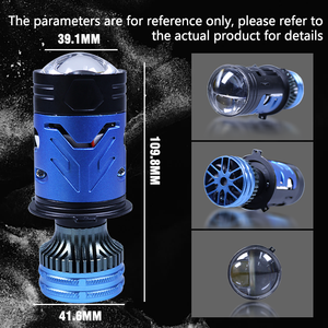 Nouveau <span class=keywords><strong>projecteur</strong></span> de phare <span class=keywords><strong>LED</strong></span> puissant à mini-lentille H4, lampe laser haute puissance <span class=keywords><strong>100W</strong></span> pour voiture, deux cuves en cuivre, deux lentilles, pour VW 12V - Product Image 4