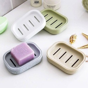 Chip Love Soap Dish Rectangular Plastic Double Layer Drain Bathroom Travel Portable Soap Holder - Product Image 1