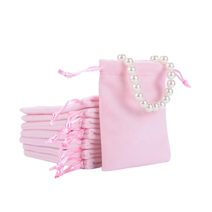 Custom Velvet Jewelry <b>Pouches</b> and Drawstring Closure Canvas Bag Disposable for Gemstones Necklaces Watches - Product Image 1