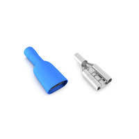 Connecteurs rapides femelles en cuivre, isolés PVC, à fourche étamée, pour câbles électriques, bornes à sertir 0,5-1,5 mm, 600 V