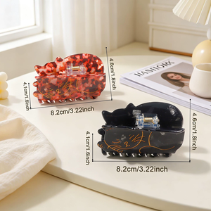 Yi YHJ 女式现货发饰卡通动漫可爱8厘米猫设计PVC鲨鱼夹定制发夹快速发货 - Product Image 3