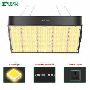 Dimmable LED Grow Light Daisy Chain Quiet Built-in Fan For Indoor Plants Hanging Seed Starting Seedlings Vegetable Growing Lamps