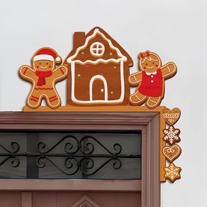 Decoración Navideña de Madera para Esquina de Puerta, Diseño de Reno y Santa Claus, Hecha a Mano, Decoración Festiva para Puerta - Product Image 2