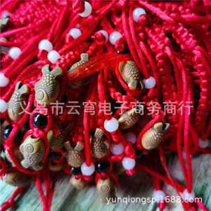 Pulsera de pareja de peces besándose, roja, tejida, retráctil, unisex, regalo, pulseras de moda con dijes, origen Yiwu - Product Image 3