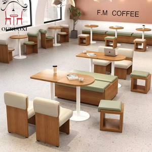 Muebles <span class=keywords><strong>de</strong></span> Madera Personalizados para Restaurante, Cafetería, Bar, Asientos <span class=keywords><strong>de</strong></span> Esquina en Forma <span class=keywords><strong>de</strong></span> Cabina, Juego <span class=keywords><strong>de</strong></span> Sofás <span class=keywords><strong>de</strong></span> Cuero - Product Image 4