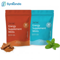 Suplemento de Vitaminas B OEM, Tabletas de L-Teanina, Potenciador de Energía, Menta y Canela, Tabletas Refrescantes con Efecto Frío Intenso, Pre-Entrenamiento