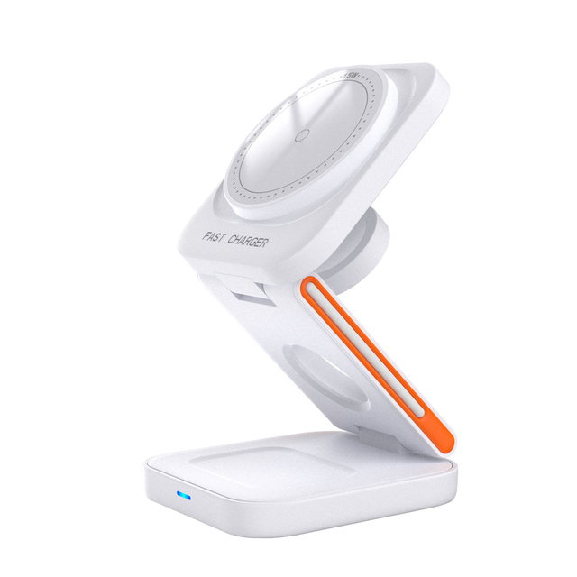 2026 Hot Sale Multi Functional 15W Foldable Magnetic Wireless Phone Charger 3 in 1 Wireless Charging Station