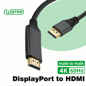 Cable DP <span class=keywords><strong>a</strong></span> <span class=keywords><strong>HDMI</strong></span> de 1.8m Personalizado de Fábrica WISTAR, Cable <span class=keywords><strong>DisplayPort</strong></span> <span class=keywords><strong>a</strong></span> <span class=keywords><strong>HDMI</strong></span> 4k 60Hz/1080P HD para Proyectores - Product Image 1