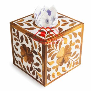 Boîte à mouchoirs en os incrusté de haute qualité, faite à la main, pour la décoration de table de mariage - Product Image 3