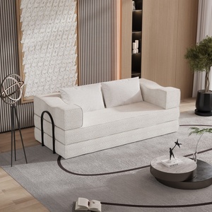 Divano letto convertibile da 80 pollici con 2 cuscini, divano pieghevole <span class=keywords><strong>a</strong></span> 3 posti e materasso matrimoniale, divano letto combinabile fai da te - Product Image 4