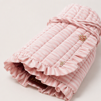 Pochette de voyage en coton avec logo personnalisé, robuste, pour ranger les bijoux, fermeture à bouton, moderne, en velours, à enrouler