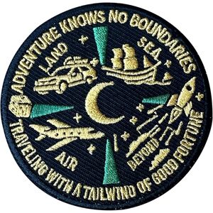 Adventure Knows No Boundaries 3 Inch Embroidery Patch Iron On <b>Sew</b> On Travel Applique Patch <b>Bags</b> Decor - Product Image 1