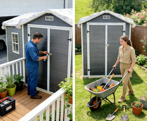 Nouveau modèle <span class=keywords><strong>de</strong></span> remise <span class=keywords><strong>de</strong></span> rangement extérieure personnalisée <span class=keywords><strong>en</strong></span> acier <span class=keywords><strong>de</strong></span> haute qualité, écologique, durable et facile à assembler - Product Image 4