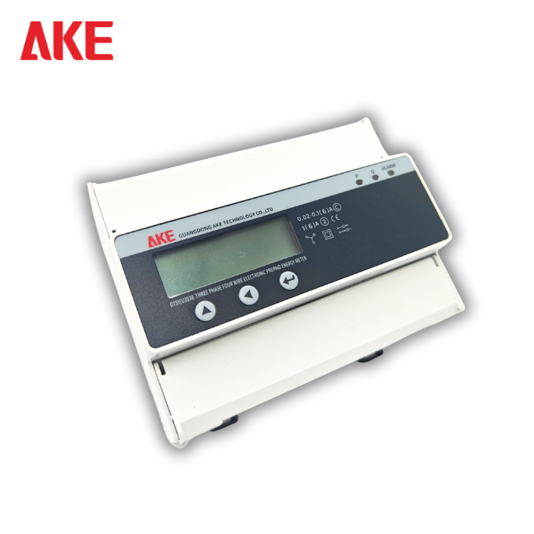 Three Phase Prepaid Smart Energy Meter CT Connection 35mm DIN Rail ...