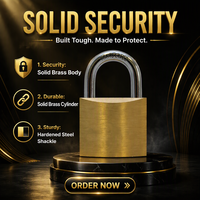 Cadenas en laiton massif de 30 mm de haute sécurité et de bonne qualité, à clé différente/à clé identique