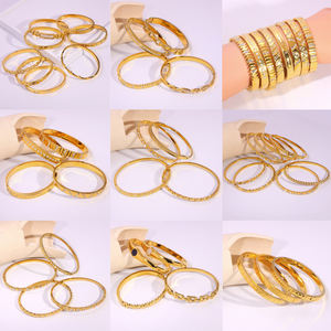 Buona buona nuova tendenza 18K placcato oro ampio braccialetti regalo in acciaio inossidabile gioielli bracciale alto polsino Chunky lucido per le donne - Product Image 1