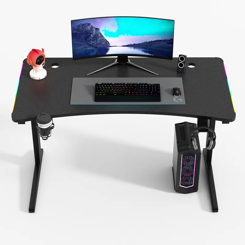 Sale Custom Large Computer Racing Rgb Light Gamer Table And Chair Set For Office Gaming Desk With Led