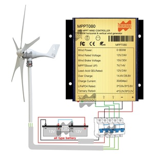 Contrôleur de charge éolienne MPPT 800W (12V/24V automatique) |   Accélérateur à faible vitesse de vent 30A et frein étanche pour batterie LiFePO4 W750 - Product Image 2