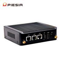 Piesia Quad Core PC de bureau à client léger Celeron J1900 2 Lan RS232 4 * USB X86 Linux Mini PC industriel sans ventilateur Nano pour kiosque