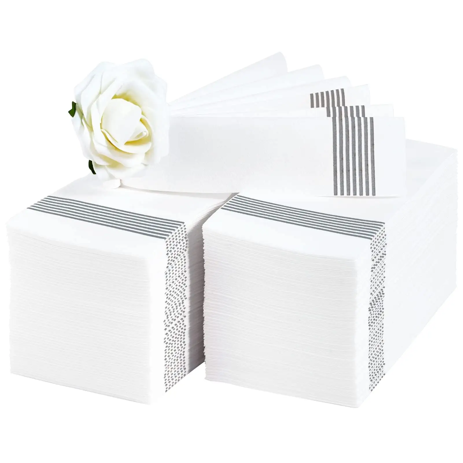 Venta al por mayor de toallas de mano desechables impresas, 100 Uds., servilletas de papel desechables para cena, servilletas de papel florales para mesa