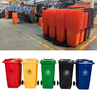 Tempat Sampah Plastik HDPE Industri Besar untuk Luar Ruangan dengan Pedal Kaki dan Tutup