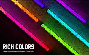 شرائط إضاءة LED متعددة الألوان من الألومنيوم ASIAHORSE بطول 410 مم مع تحكم خارجي، تيار 0.55 أمبير، تصميم خاص، ملحقات كمبيوتر - Product Image 5