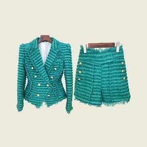 SR2252 Kimshein nouveauté luxe chic costumes pour dames deux pièces ensemble femmes vêtements manteau de laine