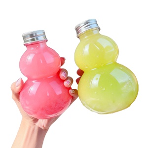 Bouteilles en plastique personnalisées avec logo, vente en gros, 500 ml, jetables, en forme de gourde, pour café, thé au lait, emballage de boissons, bouteilles PET pour thé au lait - Product Image 4