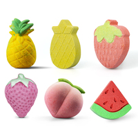 Bombes de bain moussantes en forme de fruits personnalisées à la marque privée OEM, fraise, pastèque, 100% naturelles, boîte cadeau colorée, hydratantes pour le bain